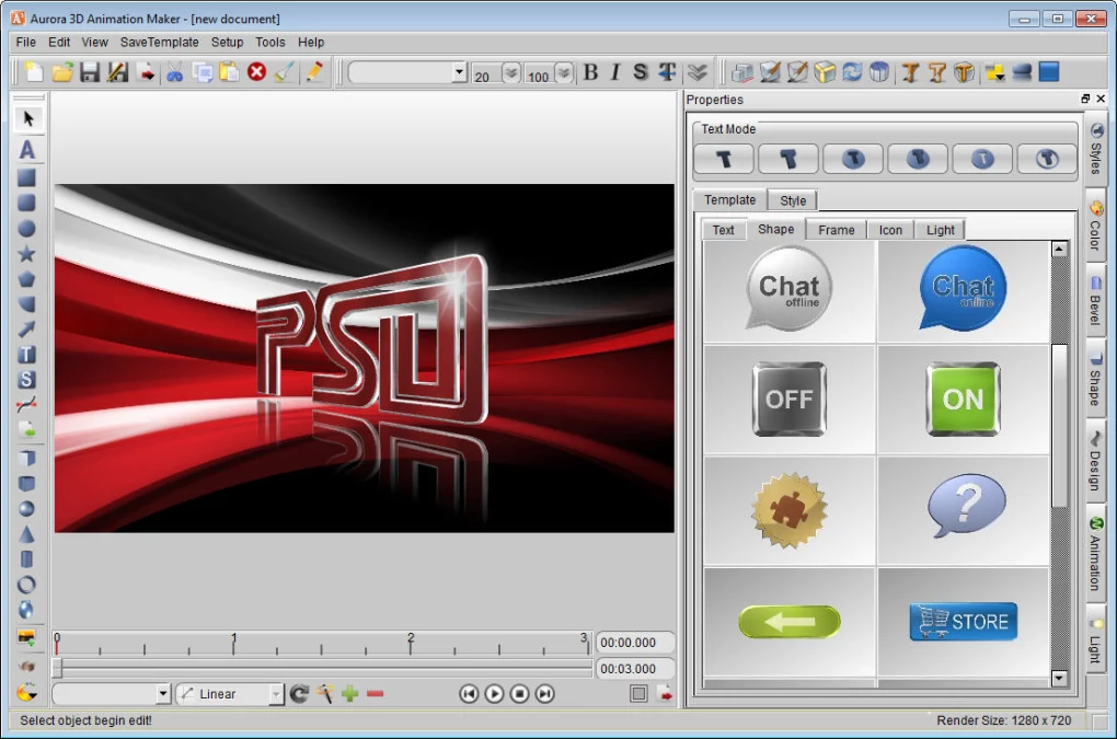 Aurora 3D Animation Logo And Text maker For Windows Free Download