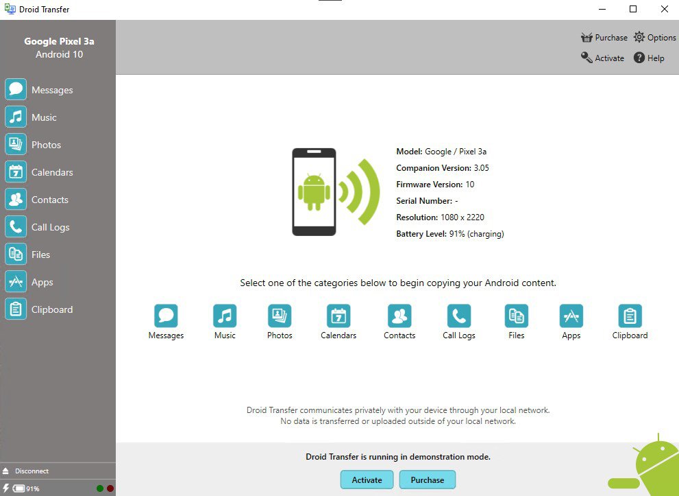 Droid transfer multilingual portable ftuapps