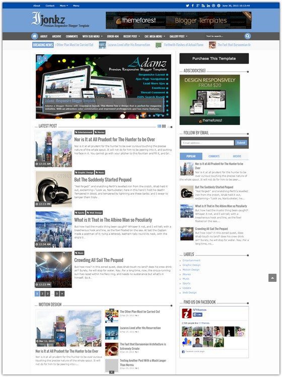 Ijonkz Blogger Template Free Download latest version