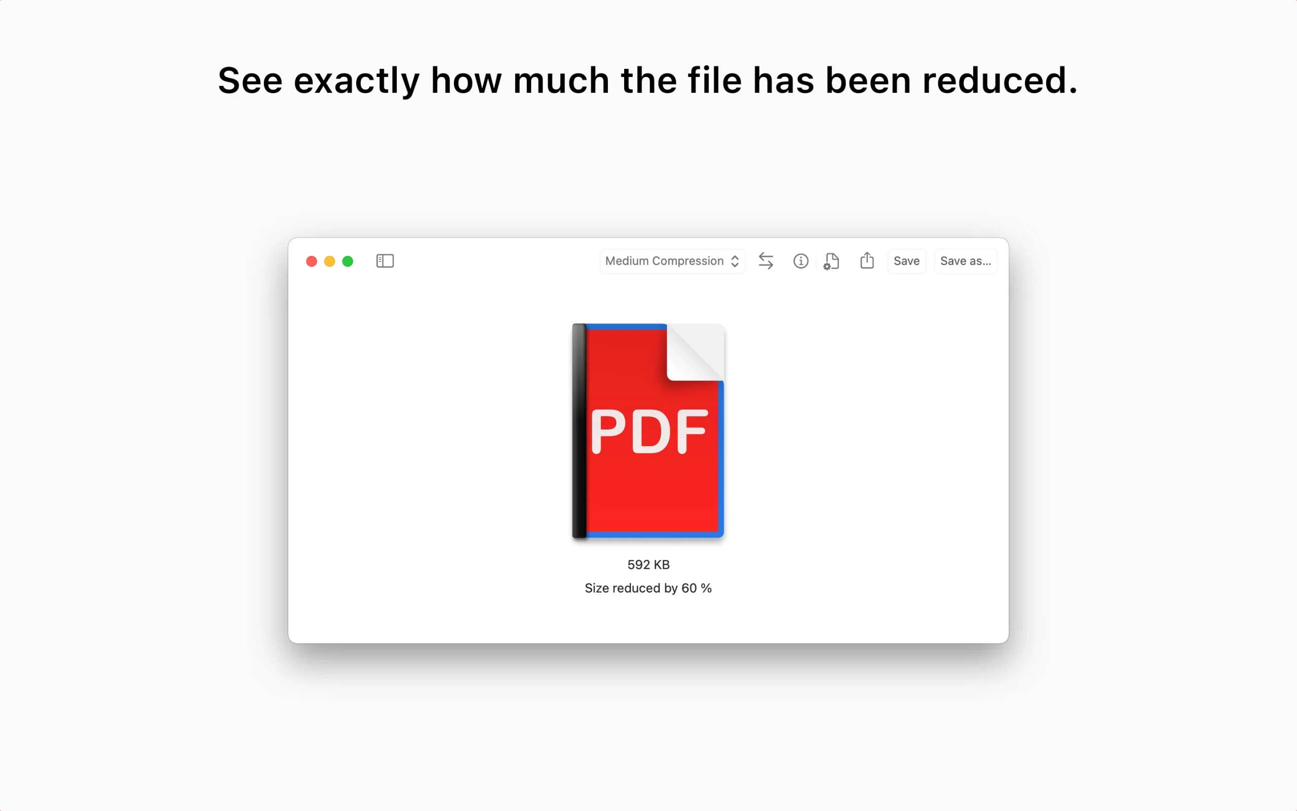 PDF Squeezer App for Mac v4.5.4 Your Ultimate PDF Compression Tool For mac OS X PDF Squeezer App for Mac OS X is an easy-to-use PDF compression tool. It reduces the size of large PDF documents by compressing images and removing irrelevant information. This will help you obtain important savings in bandwidth costs, digital storage costs and network transmission times.