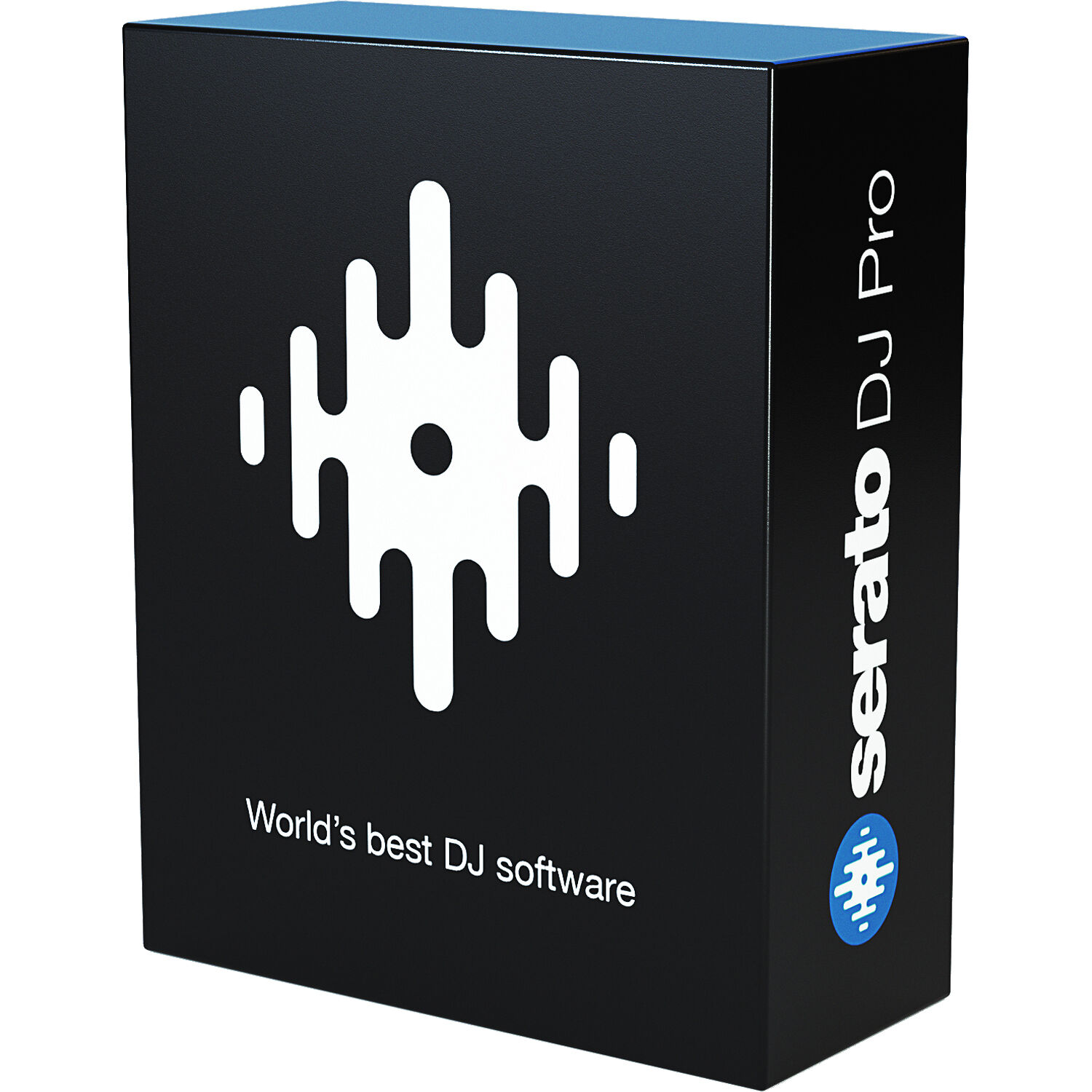 Serato DJ Pro software box, featuring sleek design and vibrant colors, perfect for professional DJs.