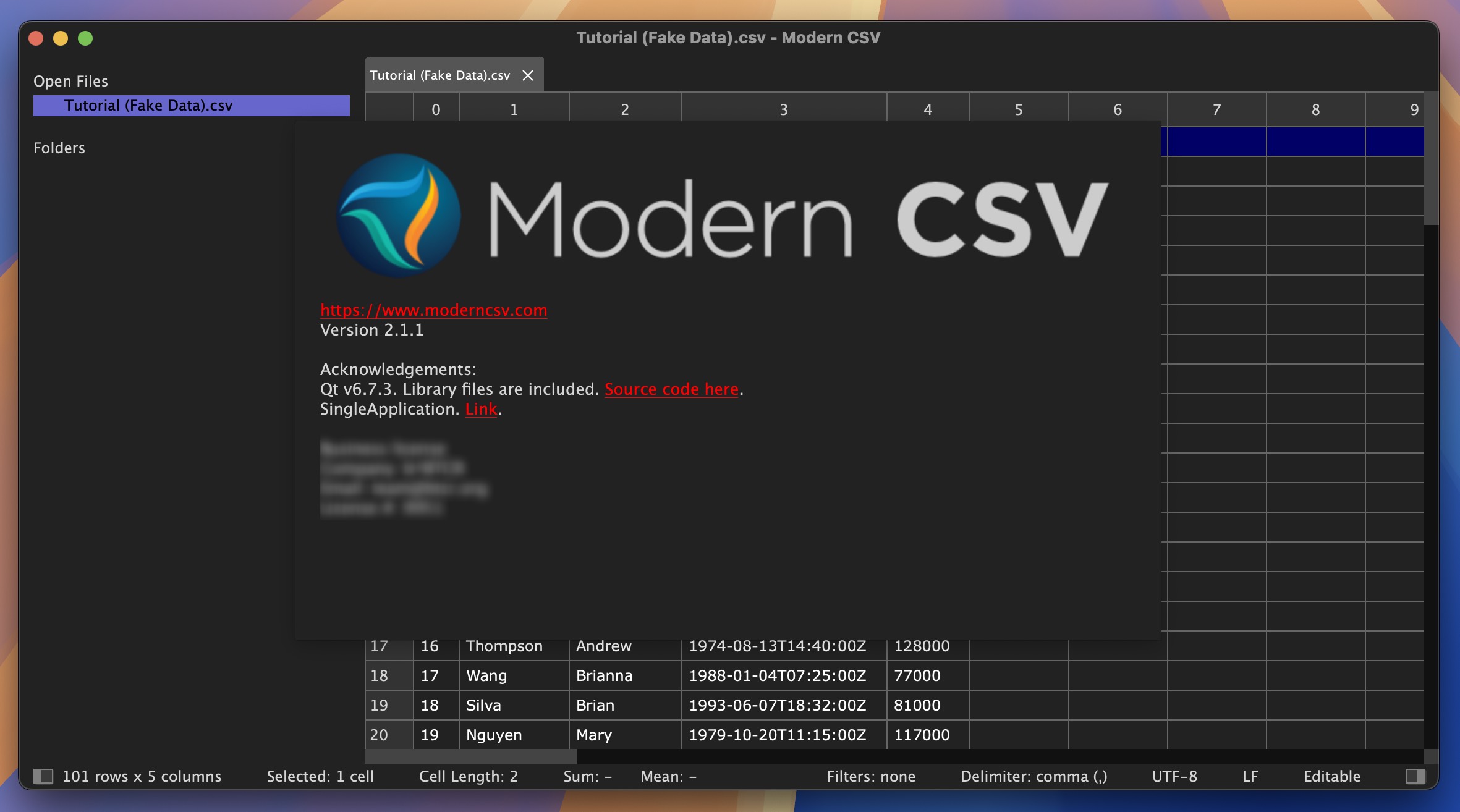 Modern CSV Crack v2.1 Best Multi-Platform CSV File Editor and Viewer Software Free Download Download Modern CSV Software full Version