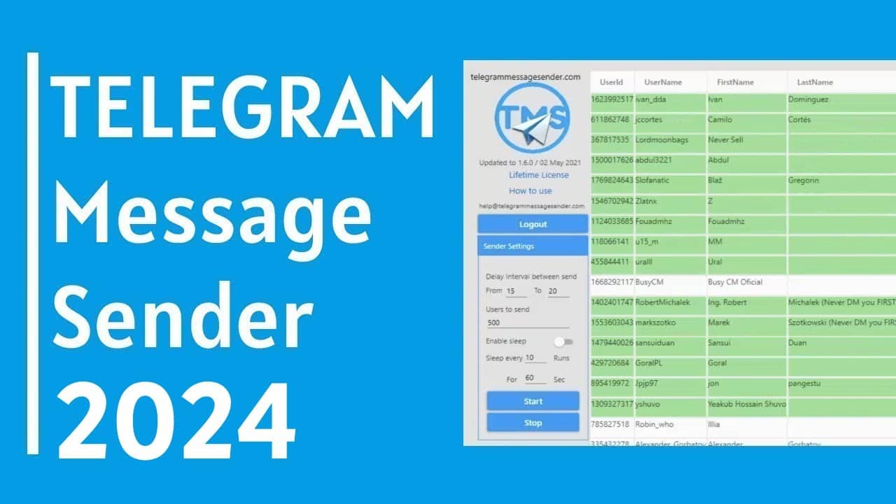 Telegram Sender Pro For Windows v8.9.4.0 Help Automate And Manage Bulk Messaging on Telegram Telegram Sender Pro Software Free Download
