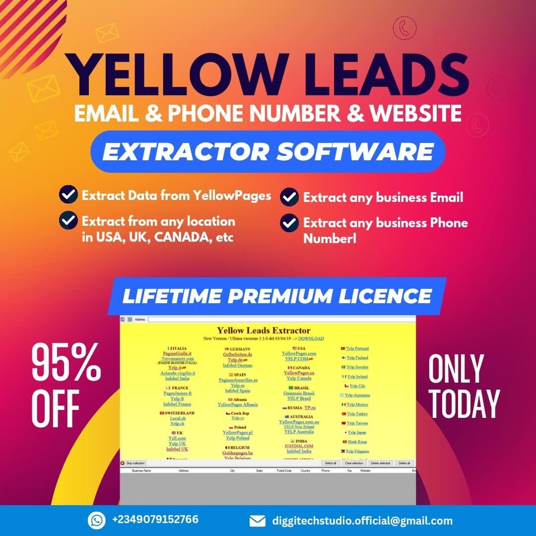 Yellow Leads Extractor Pro for Windows v9.2.5 Best Data Marketing Tool Yellow Leads Extractor Pro Free Download Full Version